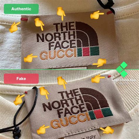 the north face gucci t-shirt real vs fake|gucci north face jacket price.